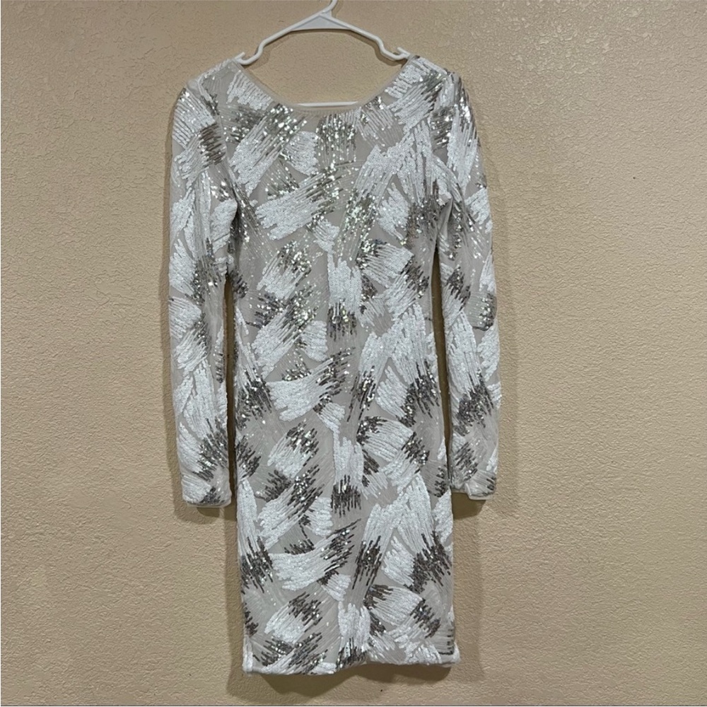BCBGMaxazria‎ Long Sleeve Sequin Mini Dress S